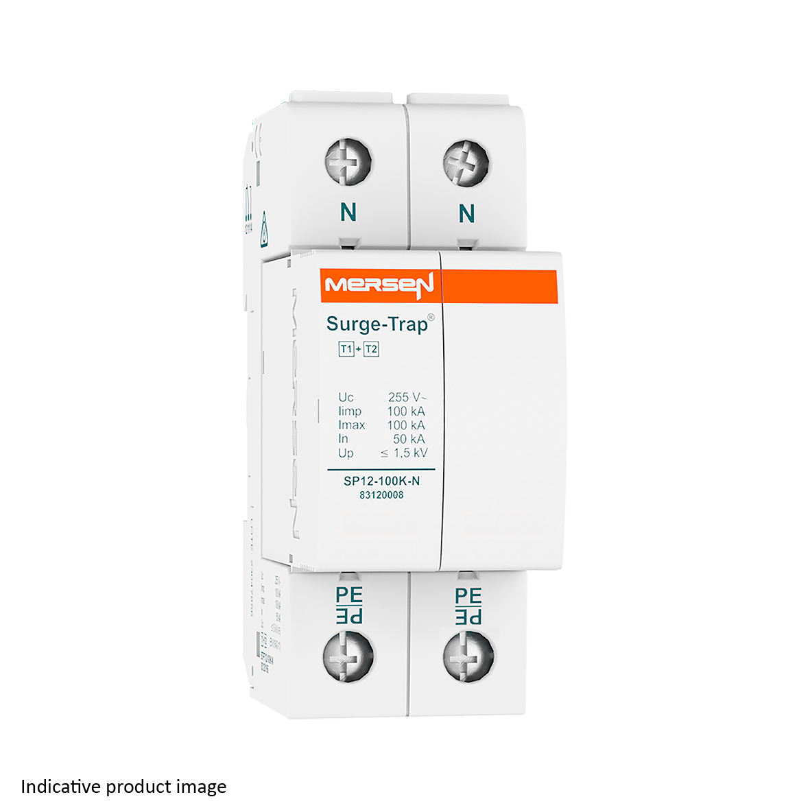 83120110 - SPD Type 1+2, 50kA, Uc255V, N, 1 Pole, 1 Module, Pluggable